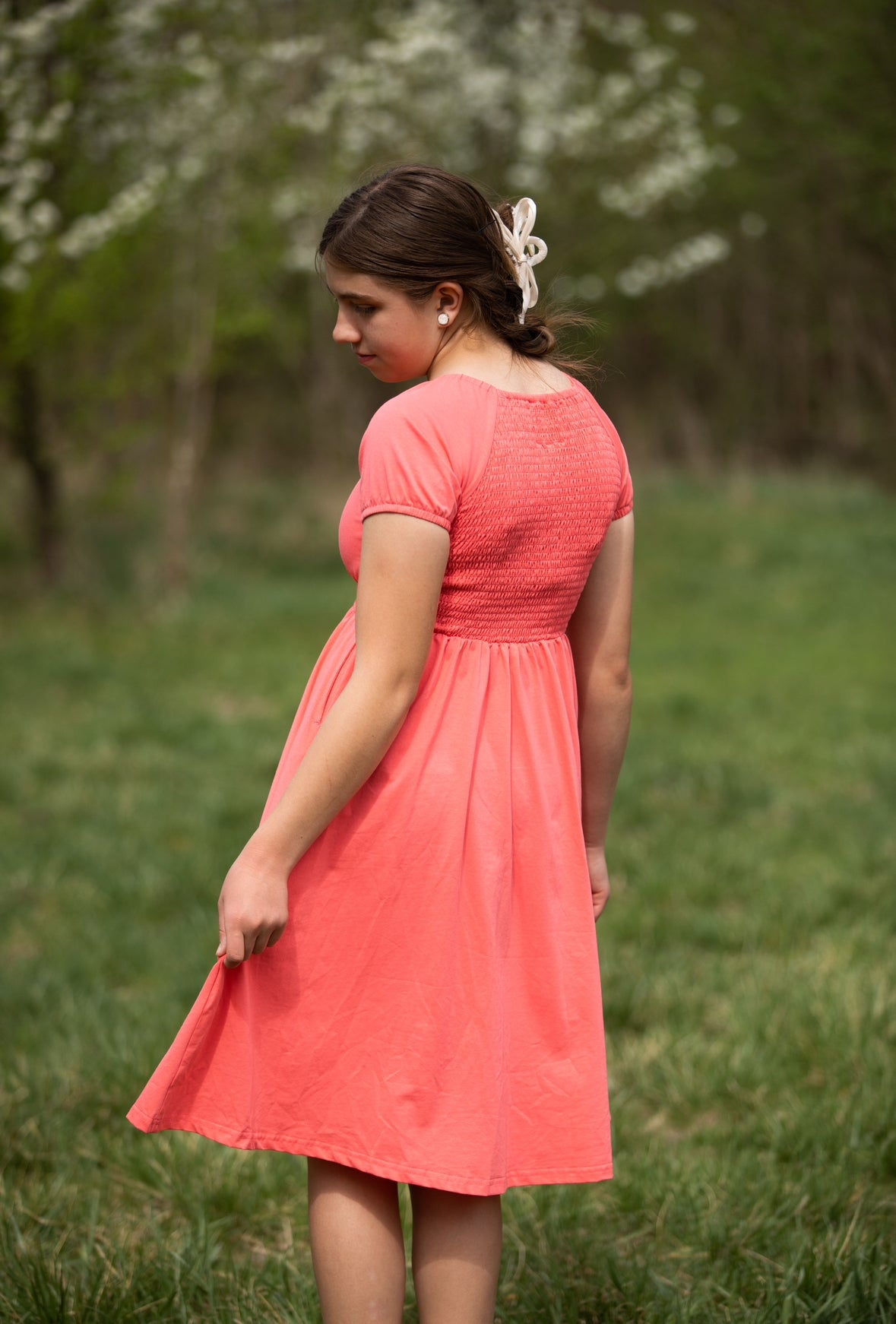 Classic Coral ~ Mini Folklore Dress