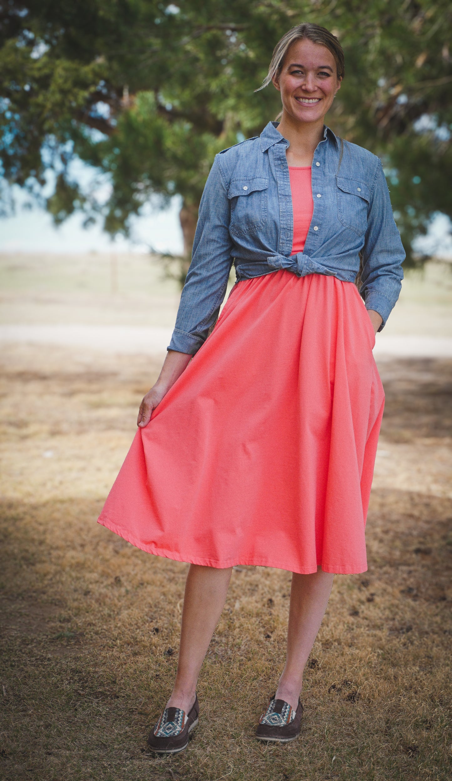Classic Coral ~ Homesteader Dress