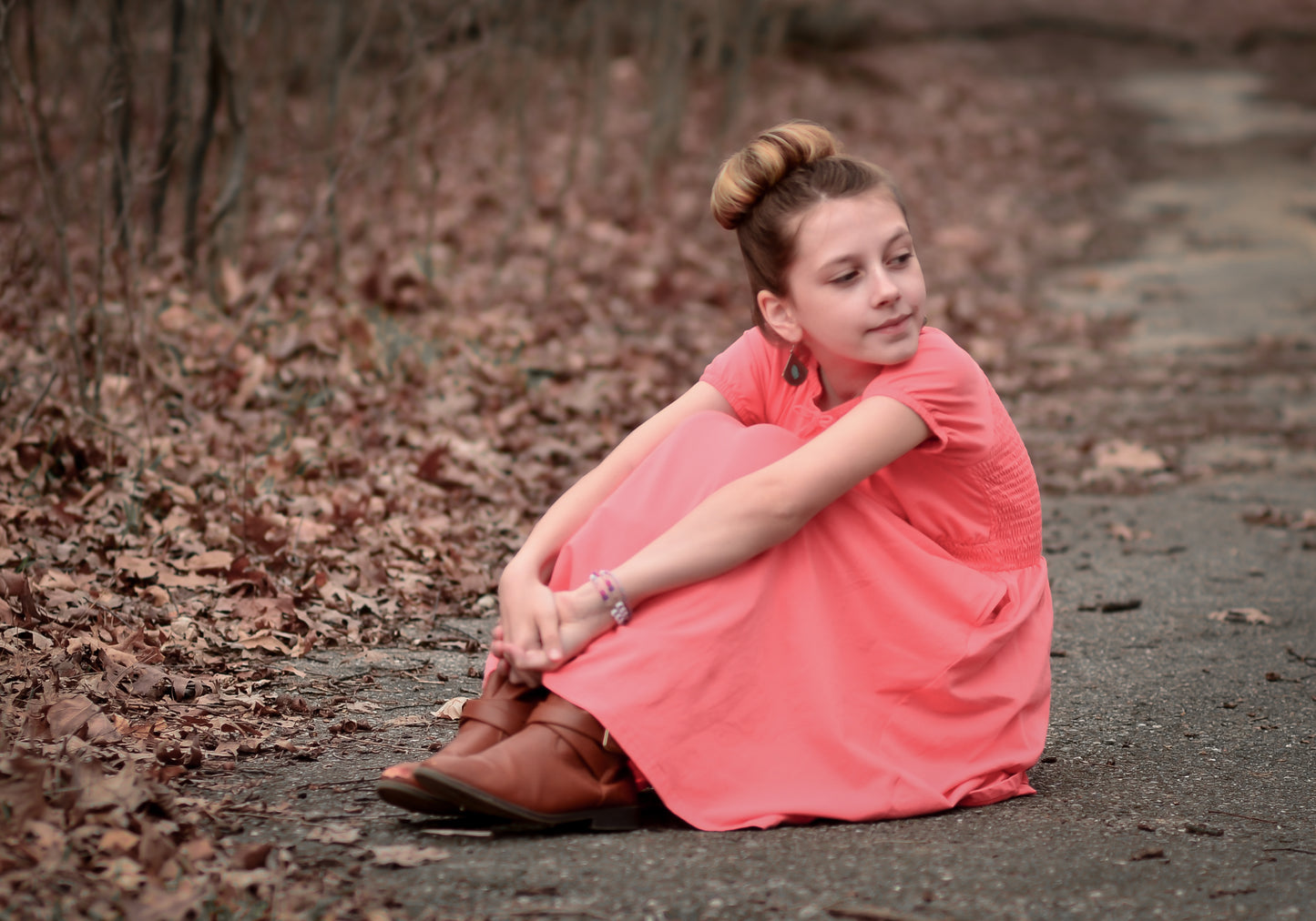 Classic Coral ~ Mini Folklore Dress