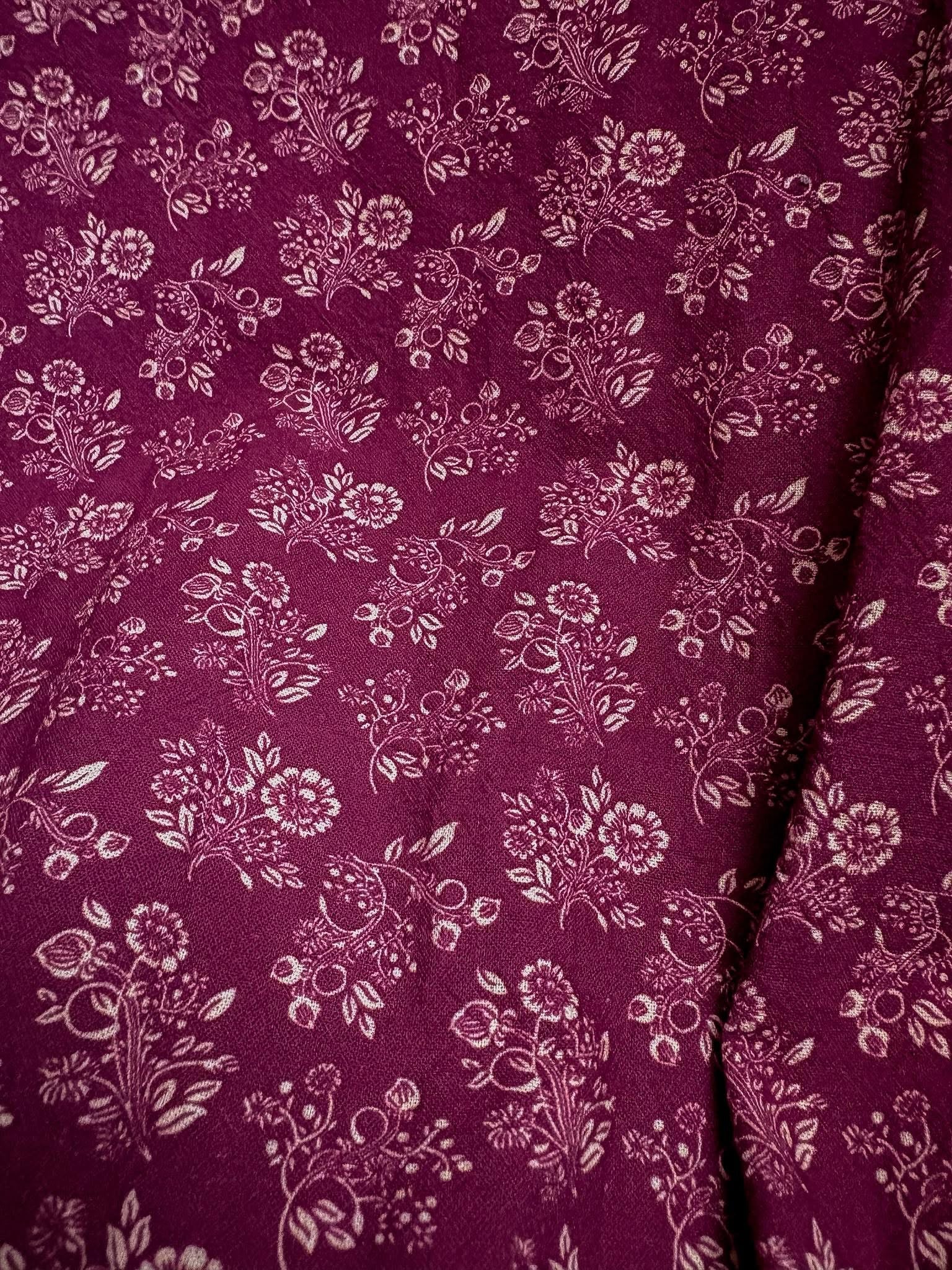 Close-up of modest nursing dress fabric pattern