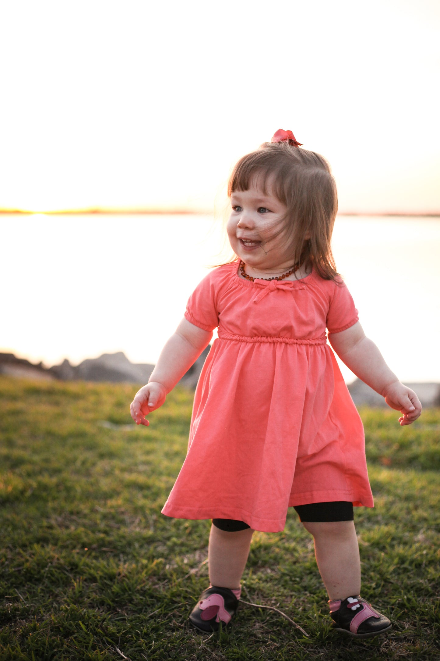 Classic Coral ~ Mini Folklore Dress