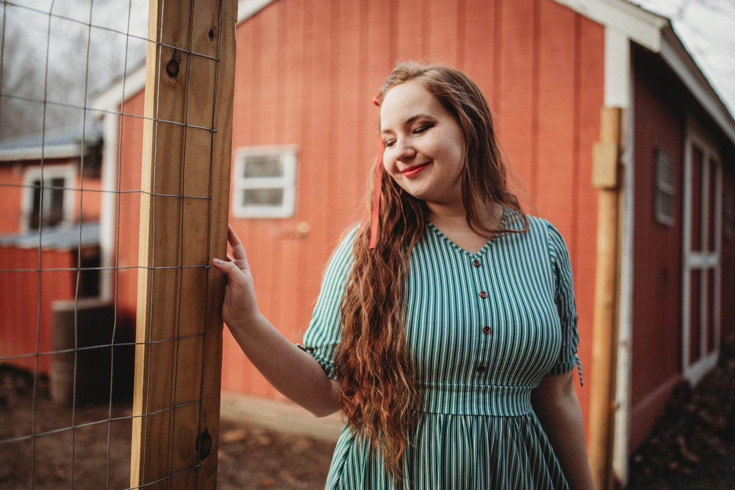 Yuletide Pinstripes ~ Rowena Maxi