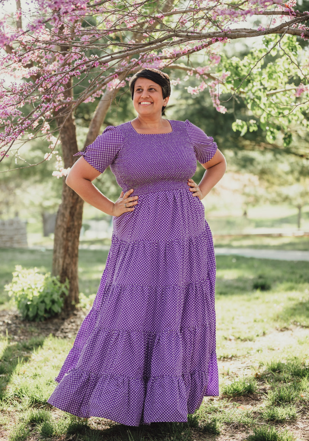 Morning Glory Gingham ~ Nightingale Dress