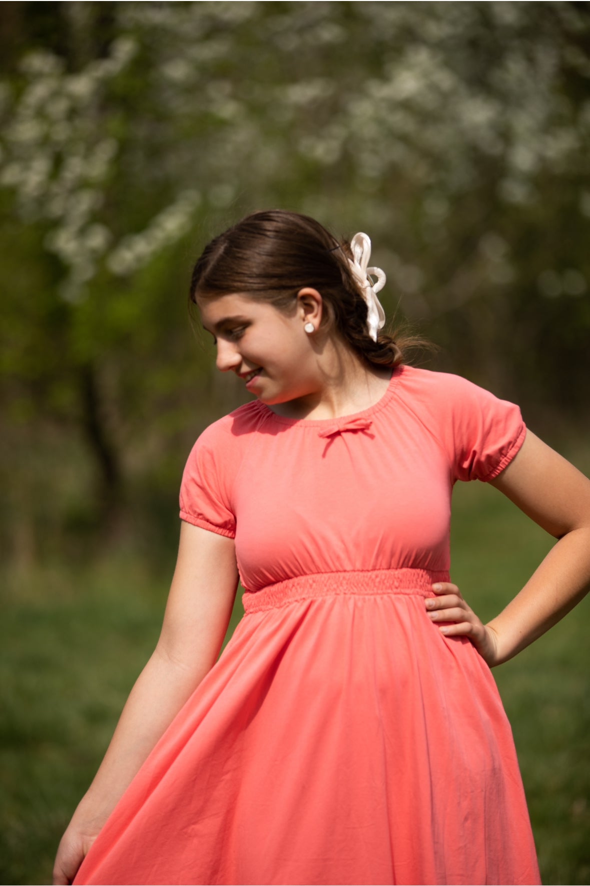 Classic Coral ~ Mini Folklore Dress