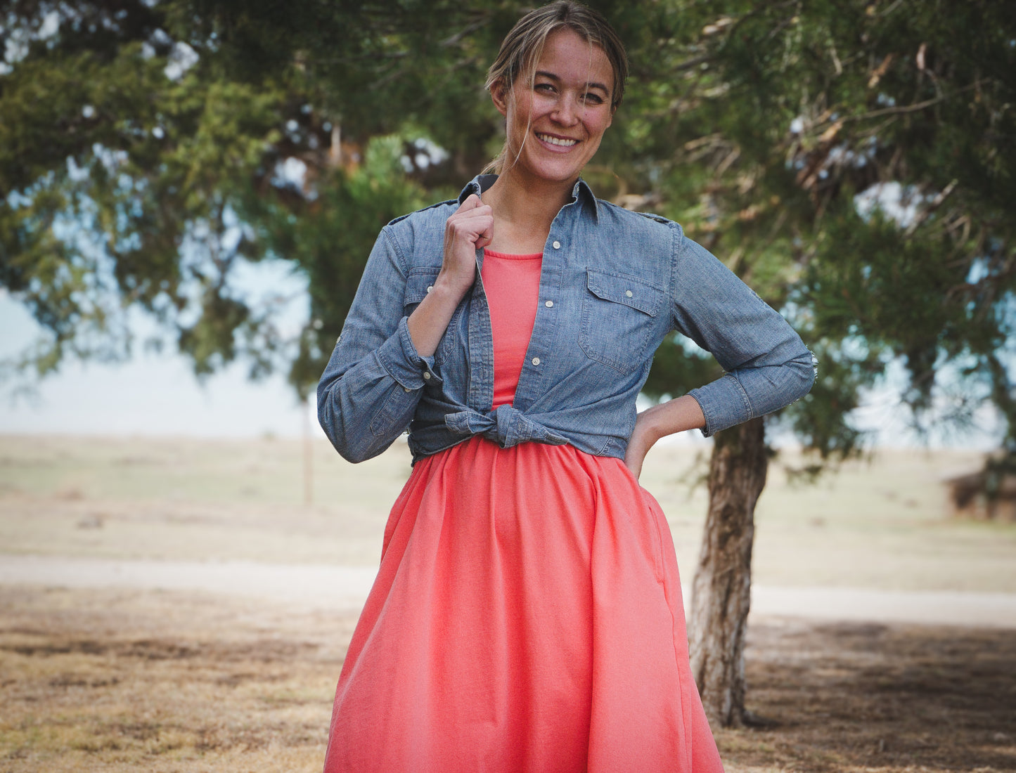 Classic Coral ~ Homesteader Dress