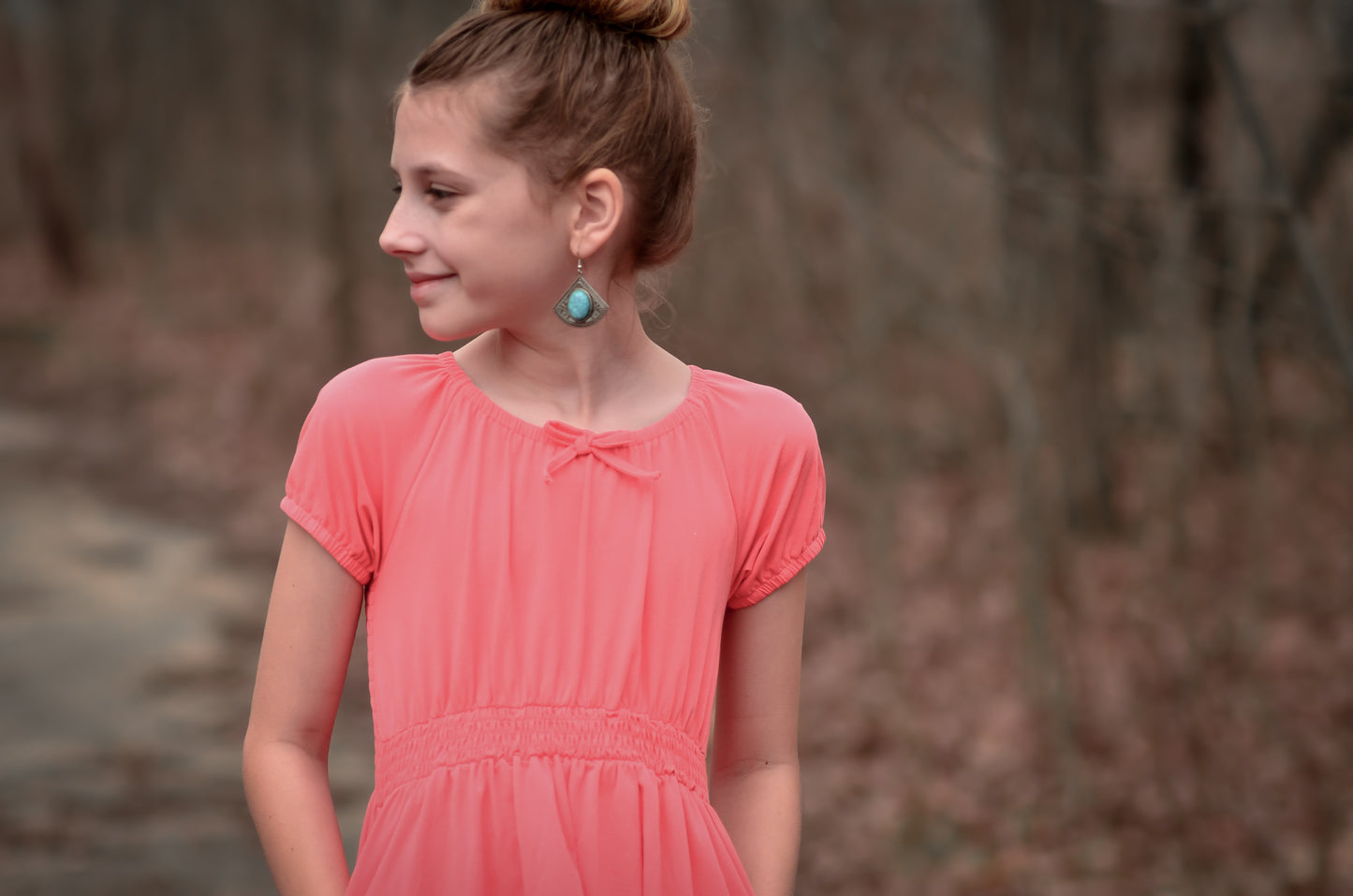 Classic Coral ~ Mini Folklore Dress