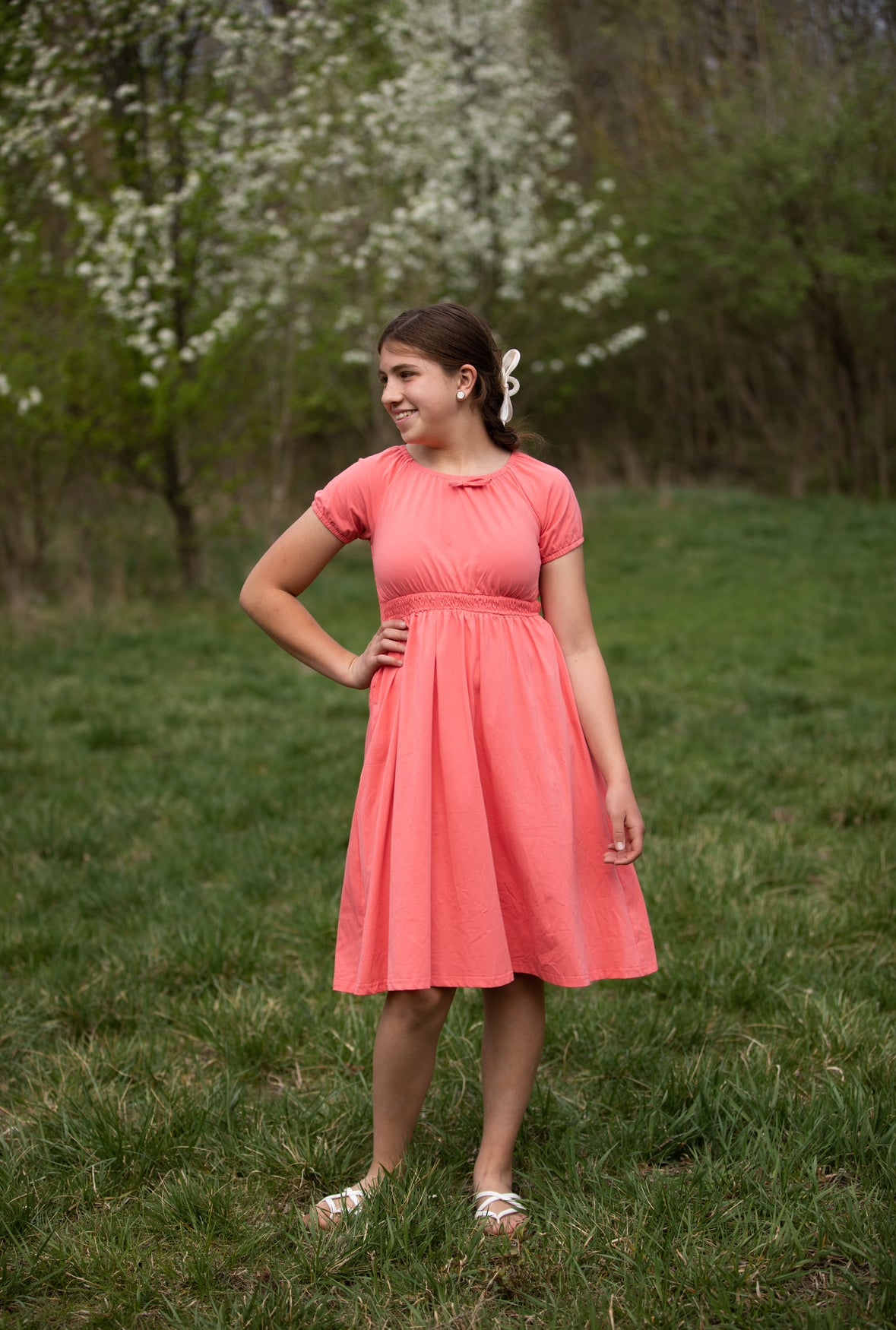 Classic Coral ~ Mini Folklore Dress