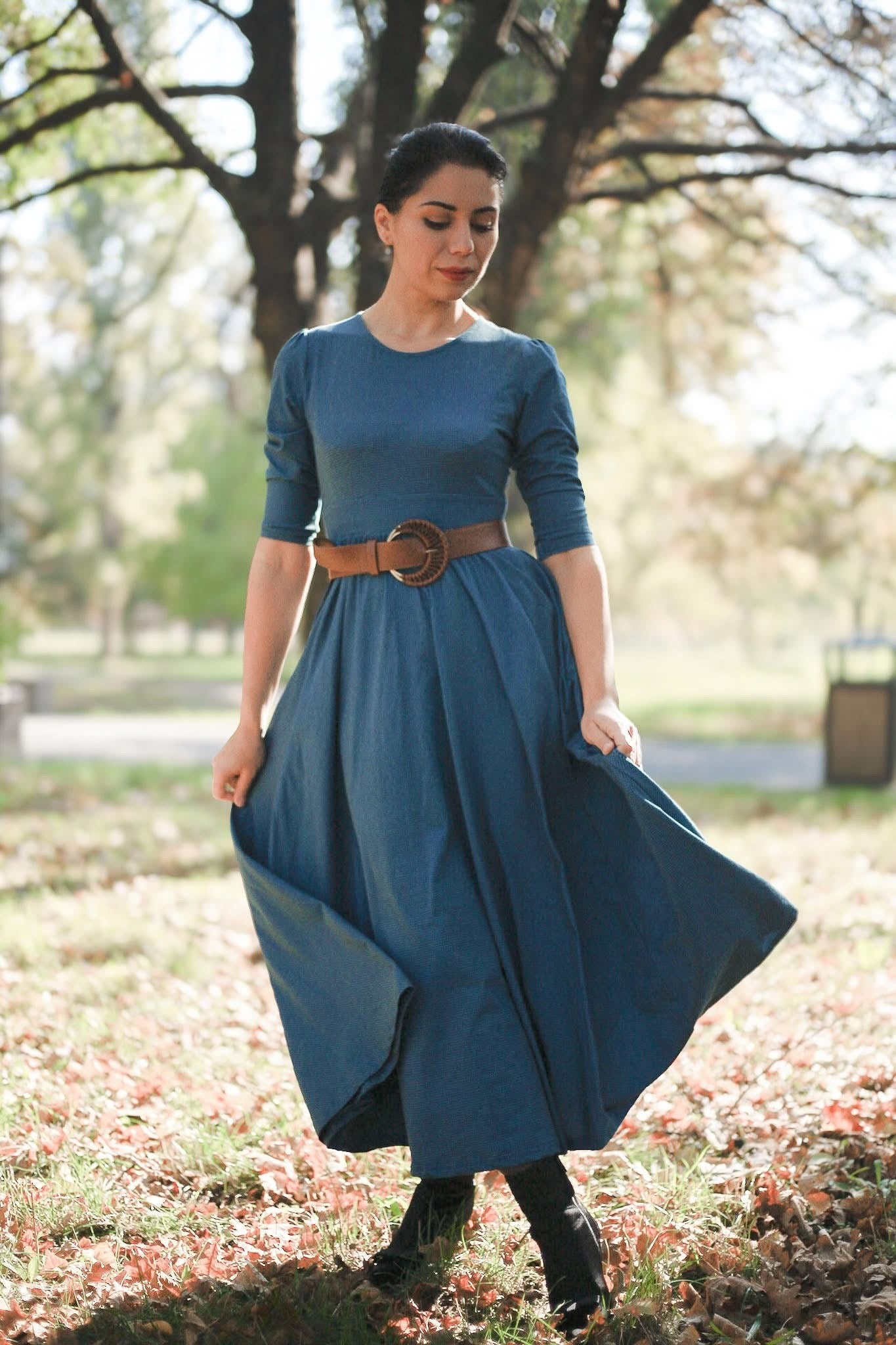 Indigo Lattice ~ Faye Dress