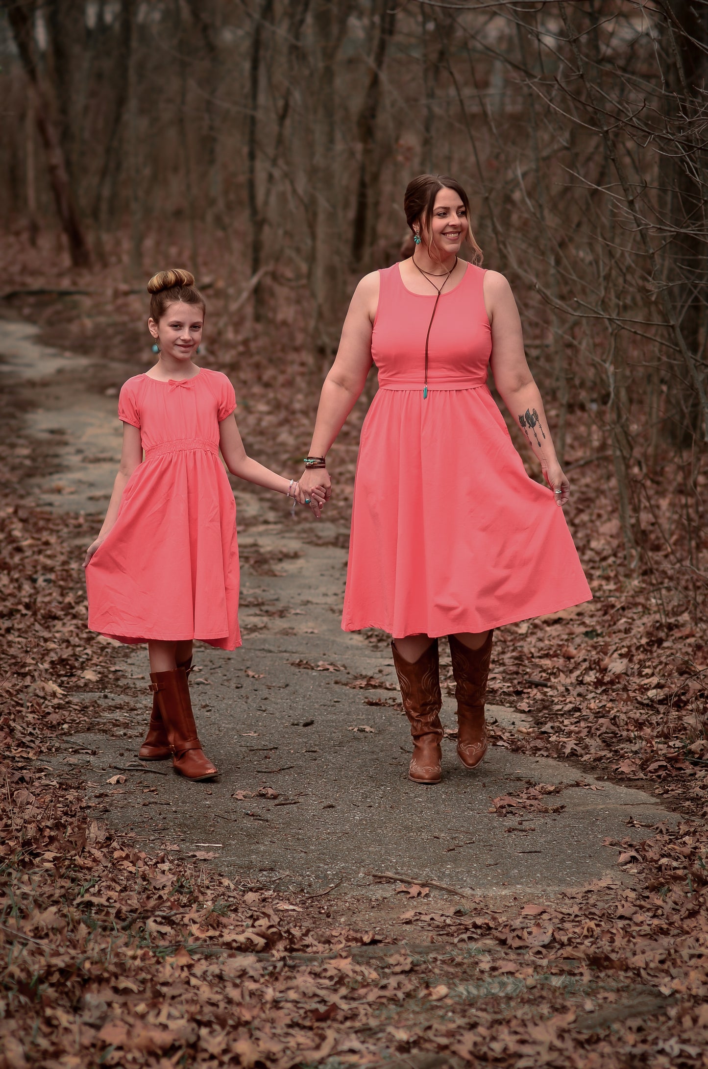 Classic Coral ~ Mini Folklore Dress