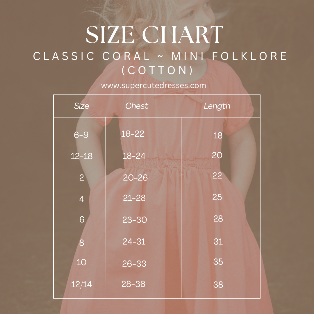 Classic Coral ~ Mini Folklore Dress
