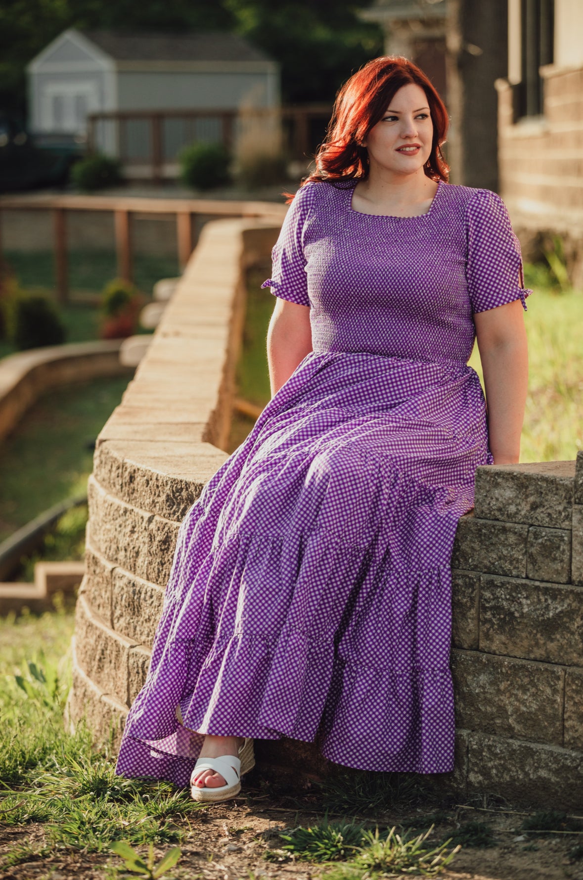 Morning Glory Gingham ~ Nightingale Dress