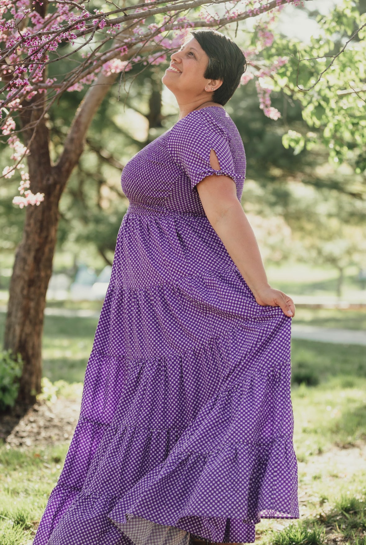 Morning Glory Gingham ~ Nightingale Dress