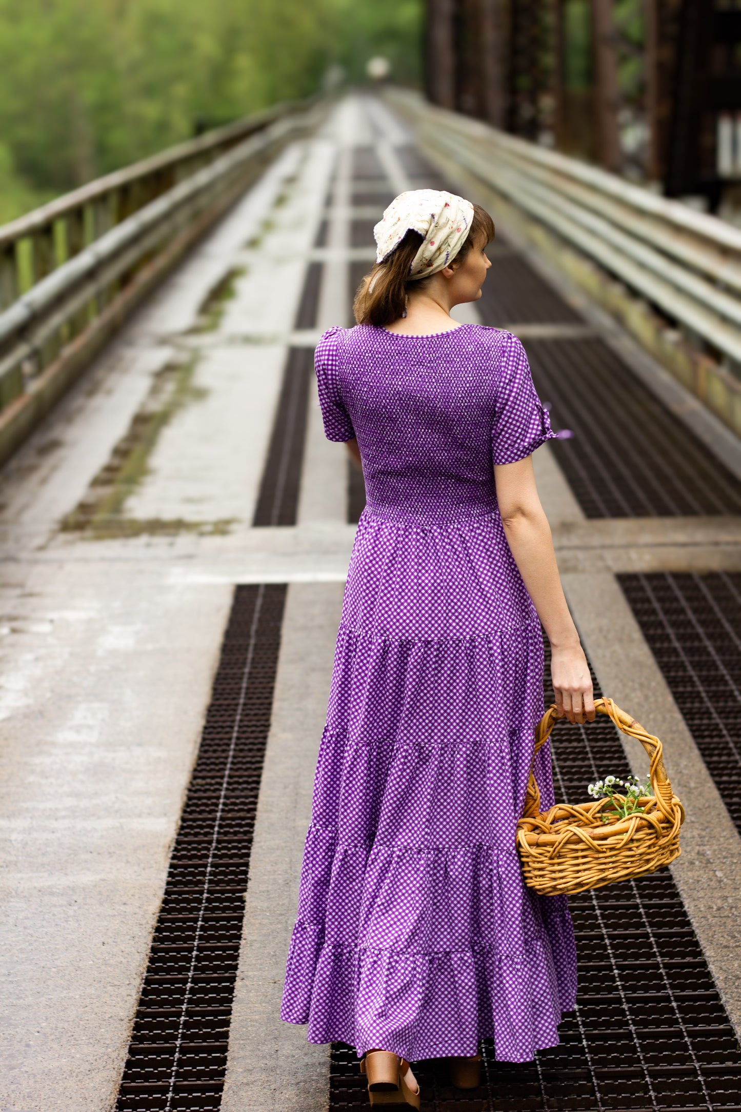 Morning Glory Gingham ~ Nightingale Dress