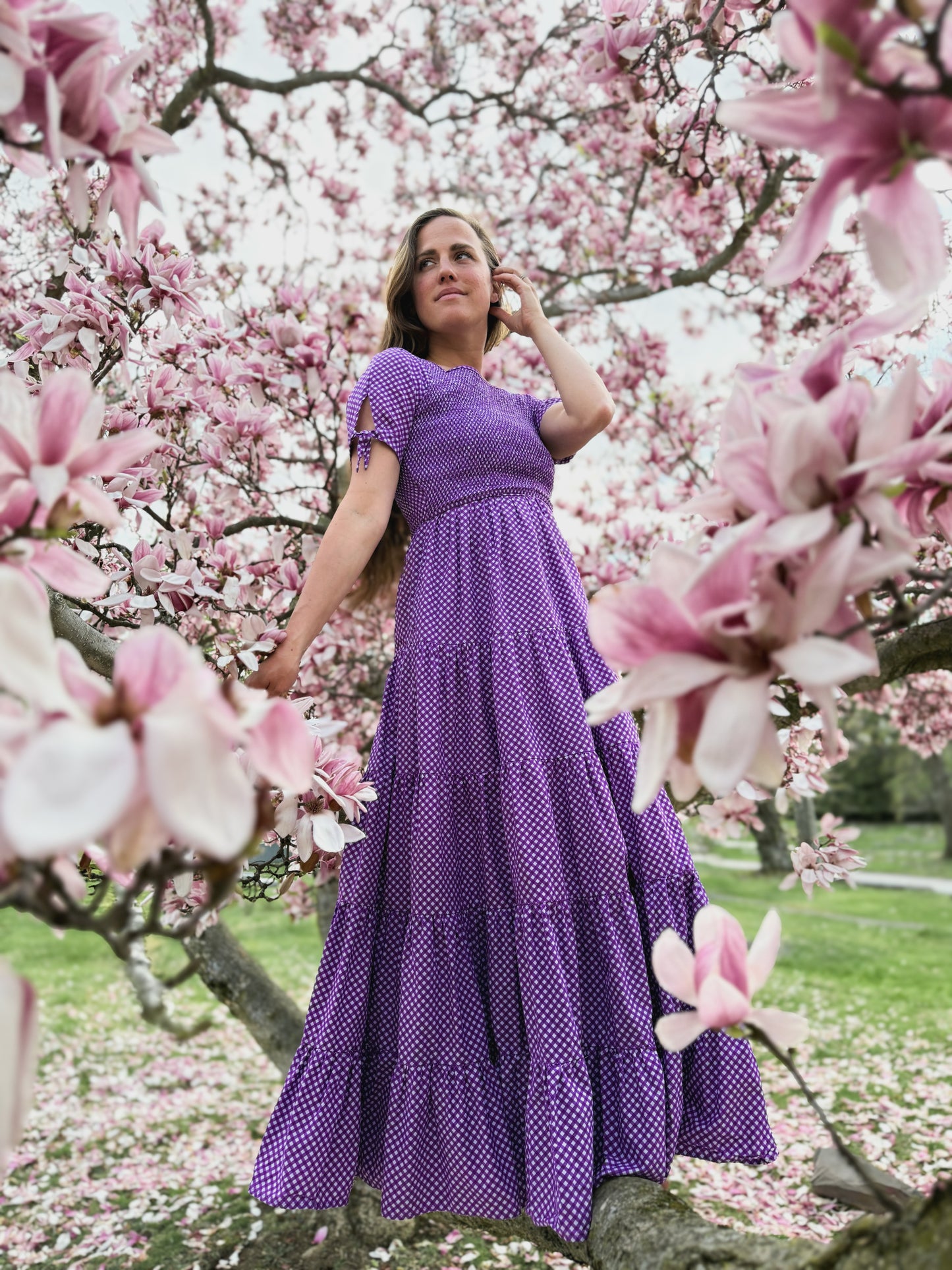 Morning Glory Gingham ~ Nightingale Dress