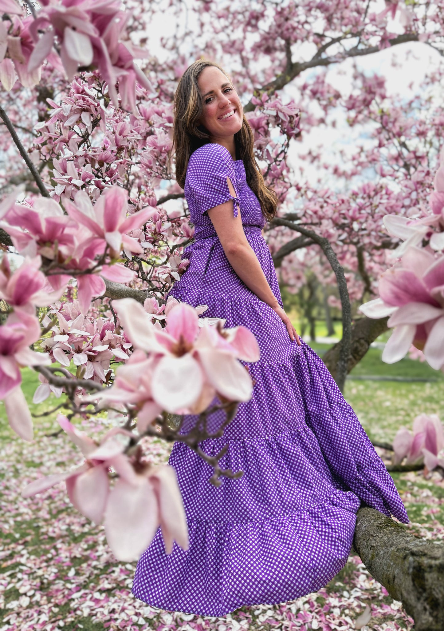 Morning Glory Gingham ~ Nightingale Dress