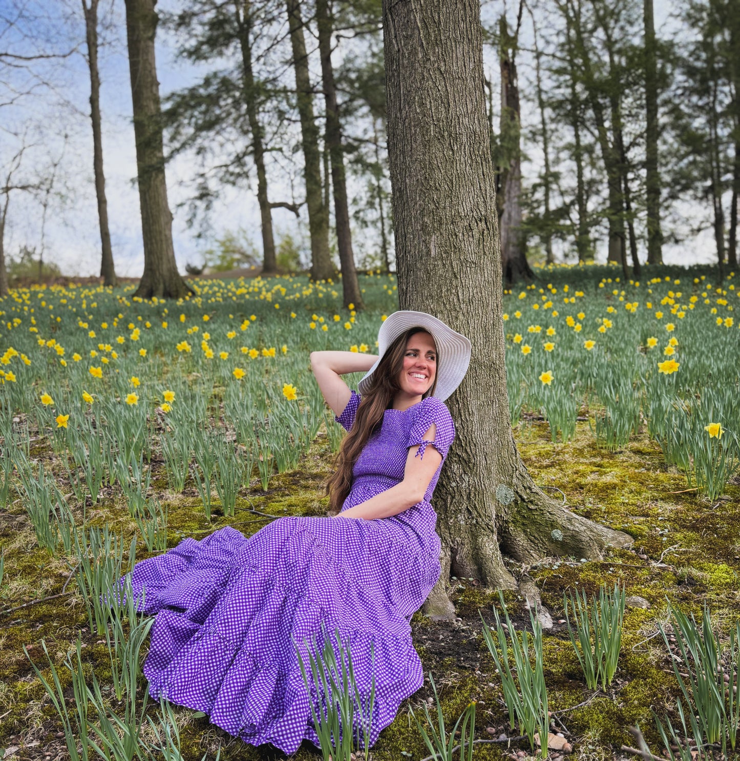 Morning Glory Gingham ~ Nightingale Dress