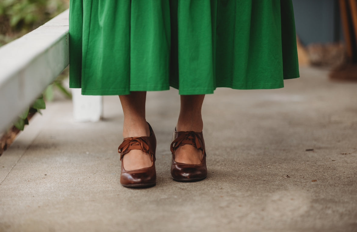 green and white striped modest nursing dress