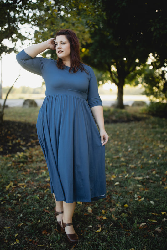 Indigo Lattice ~ Faye Dress
