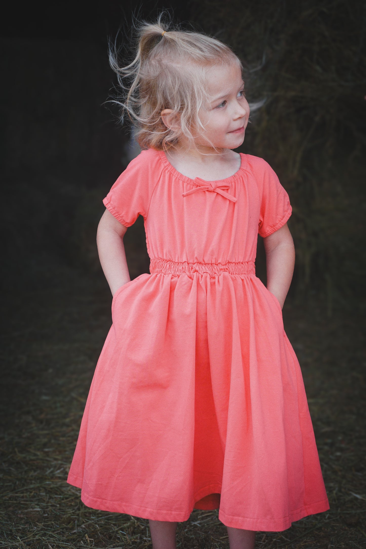 Classic Coral ~ Mini Folklore Dress