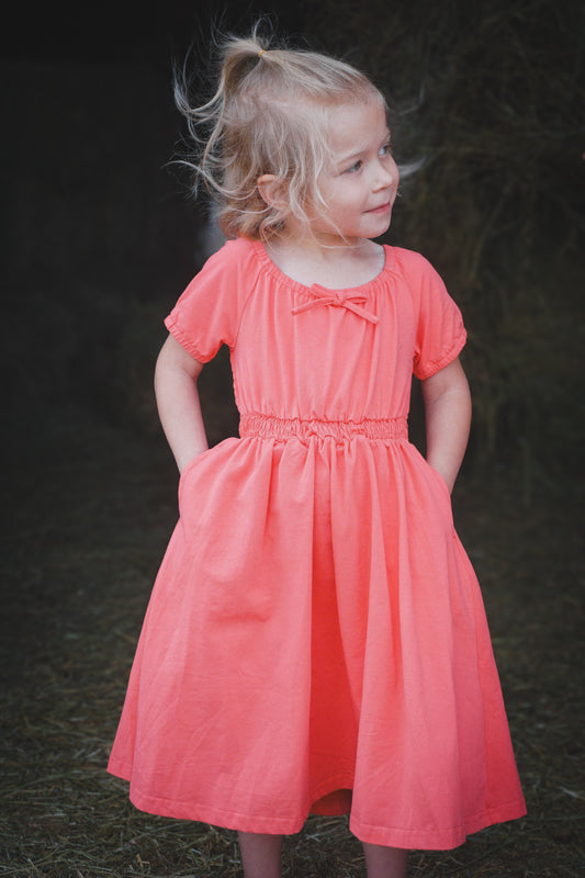 Classic Coral ~ Mini Folklore Dress