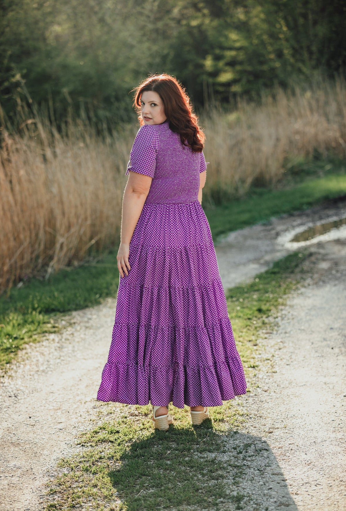 Morning Glory Gingham ~ Nightingale Dress