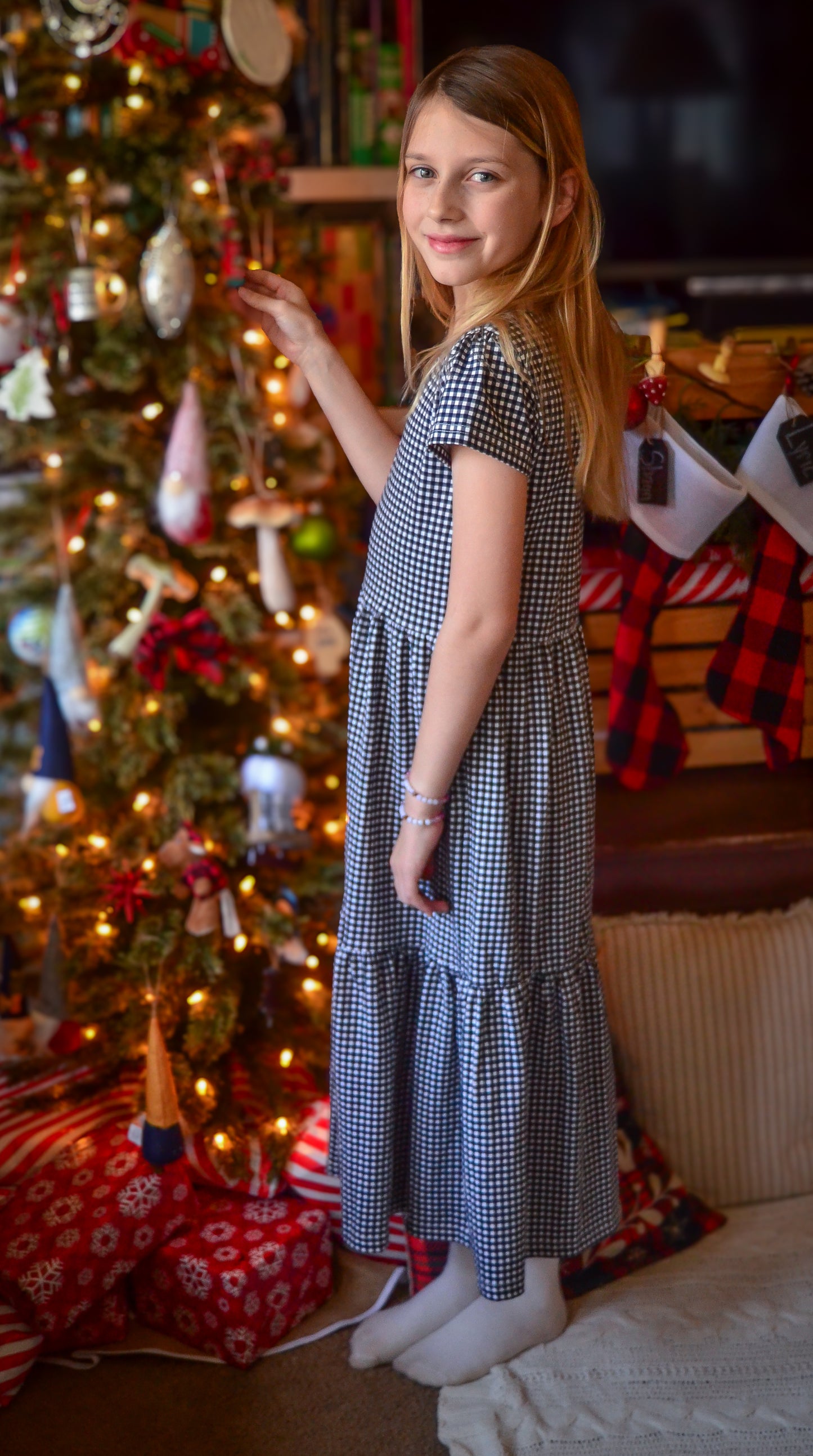 Graphite Gingham ~ Novella Dress