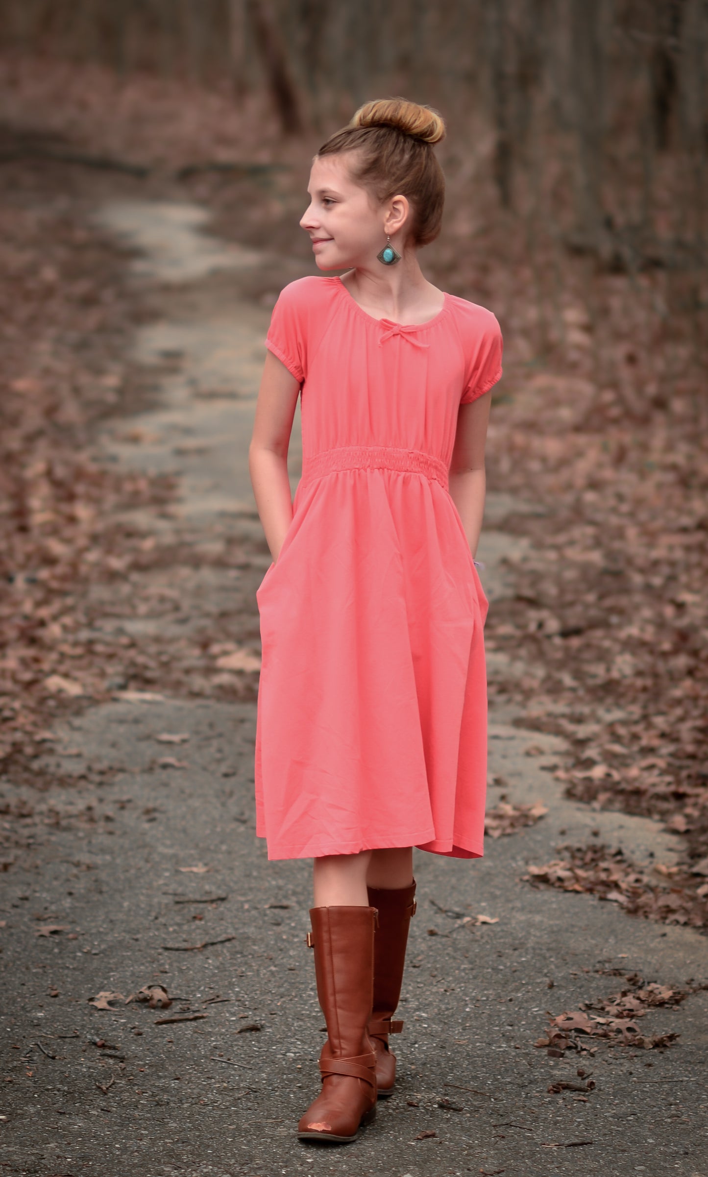 Classic Coral ~ Mini Folklore Dress