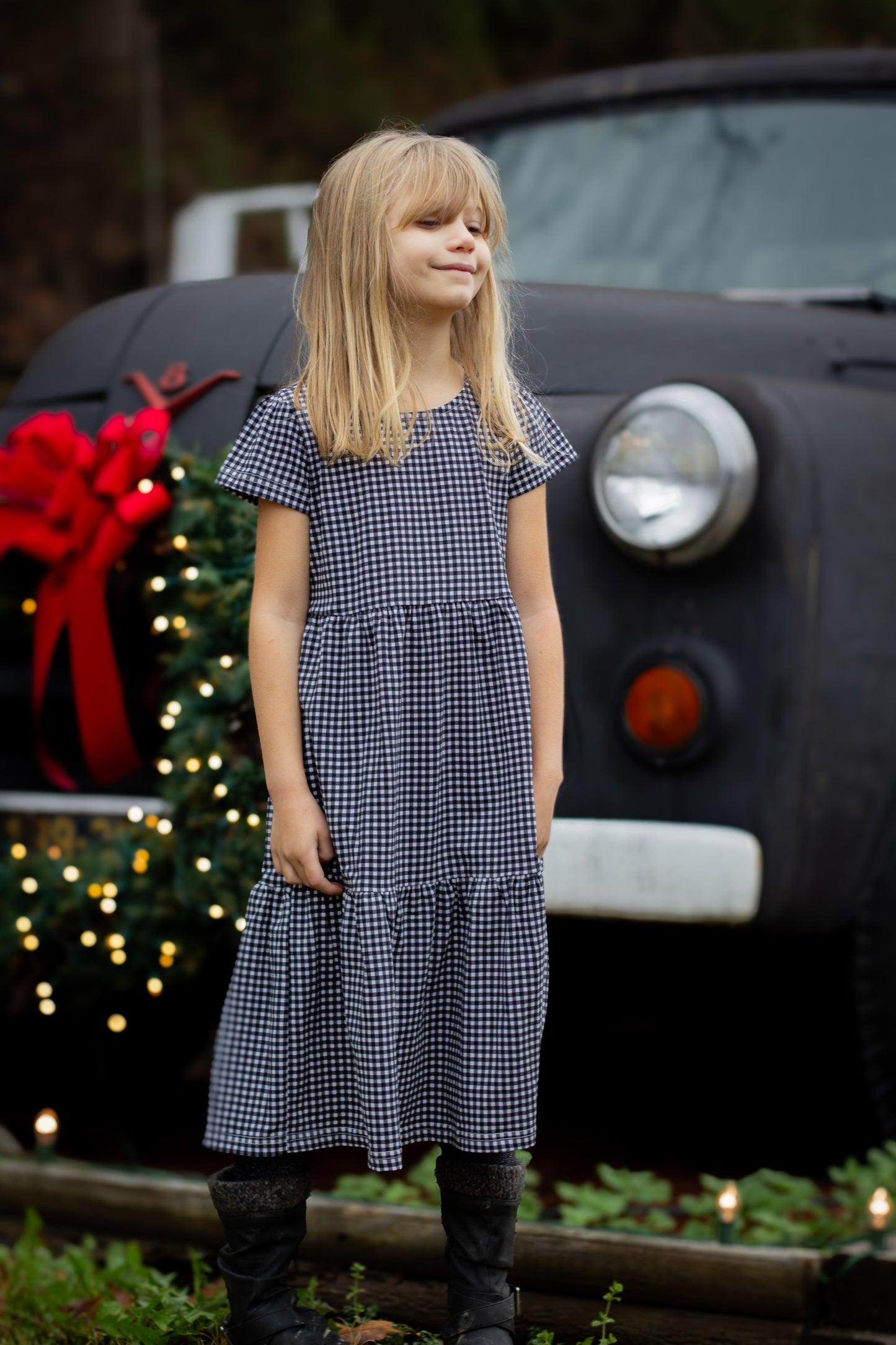 Graphite Gingham ~ Novella Dress