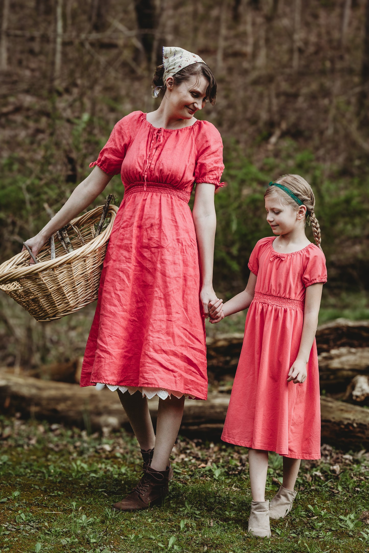 Classic Coral ~ Mini Folklore Dress