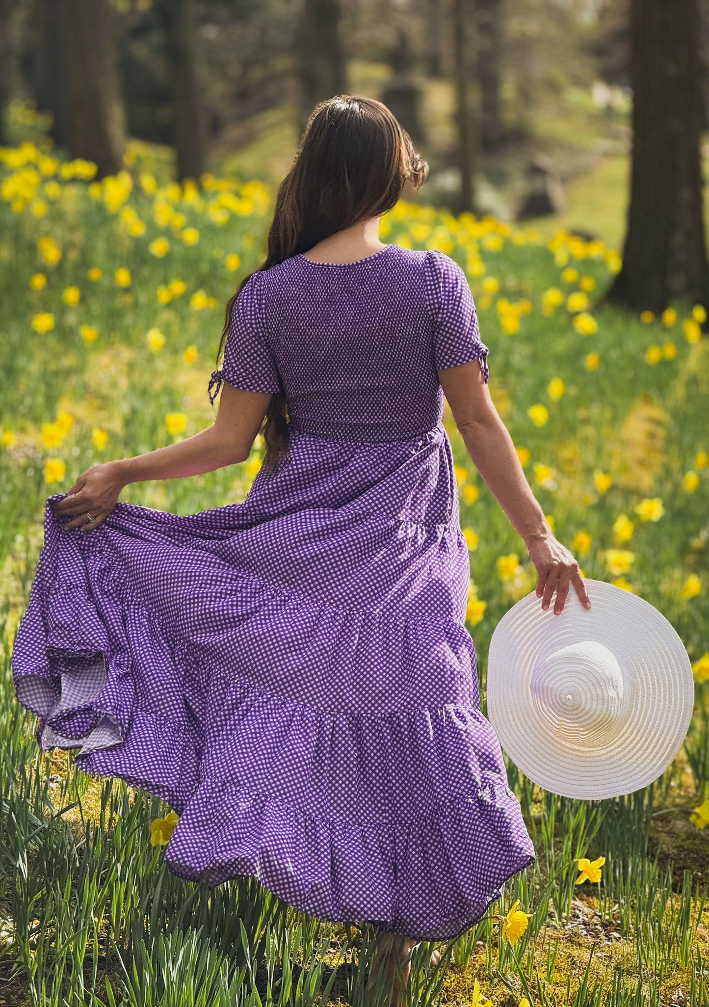 Morning Glory Gingham ~ Nightingale Dress