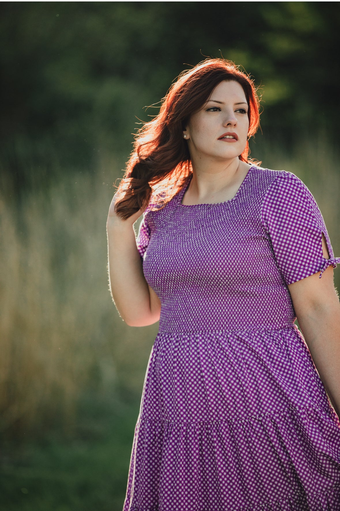 Morning Glory Gingham ~ Nightingale Dress