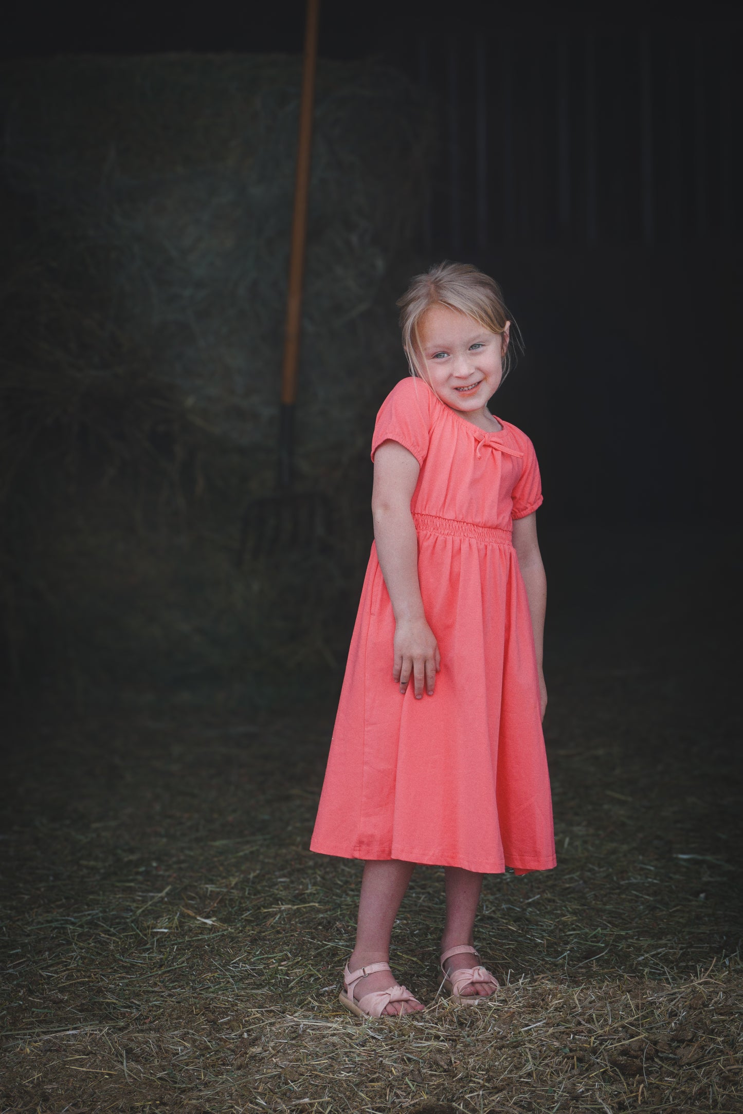 Classic Coral ~ Mini Folklore Dress