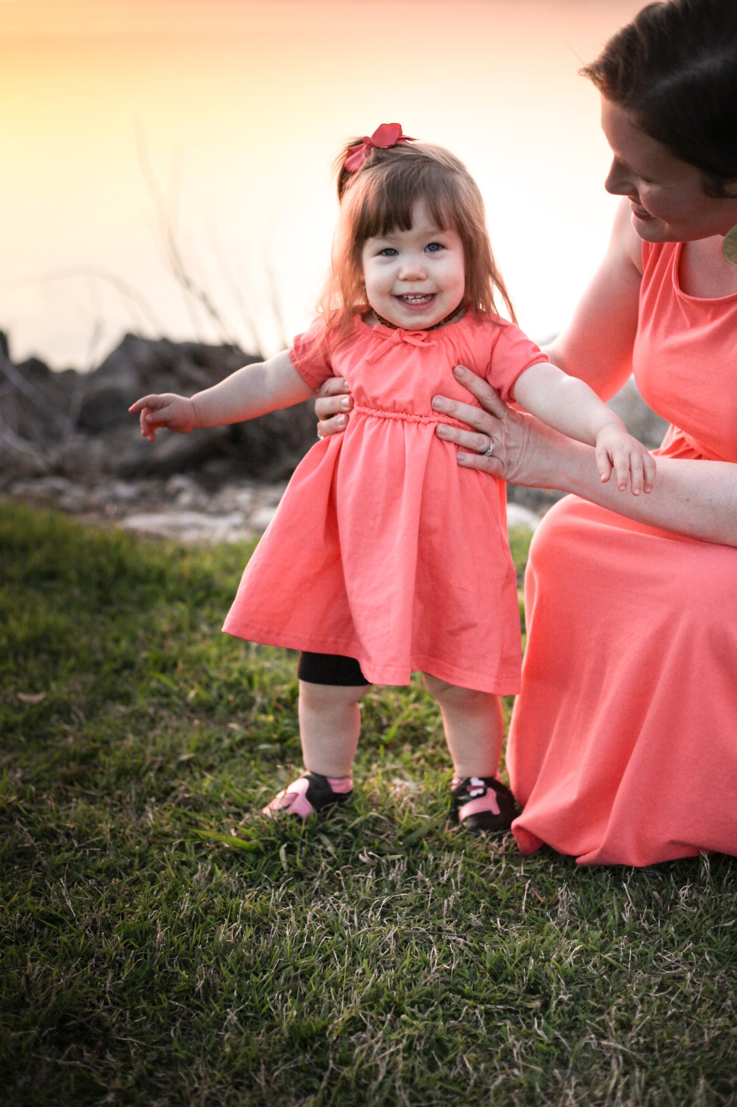 Classic Coral ~ Mini Folklore Dress