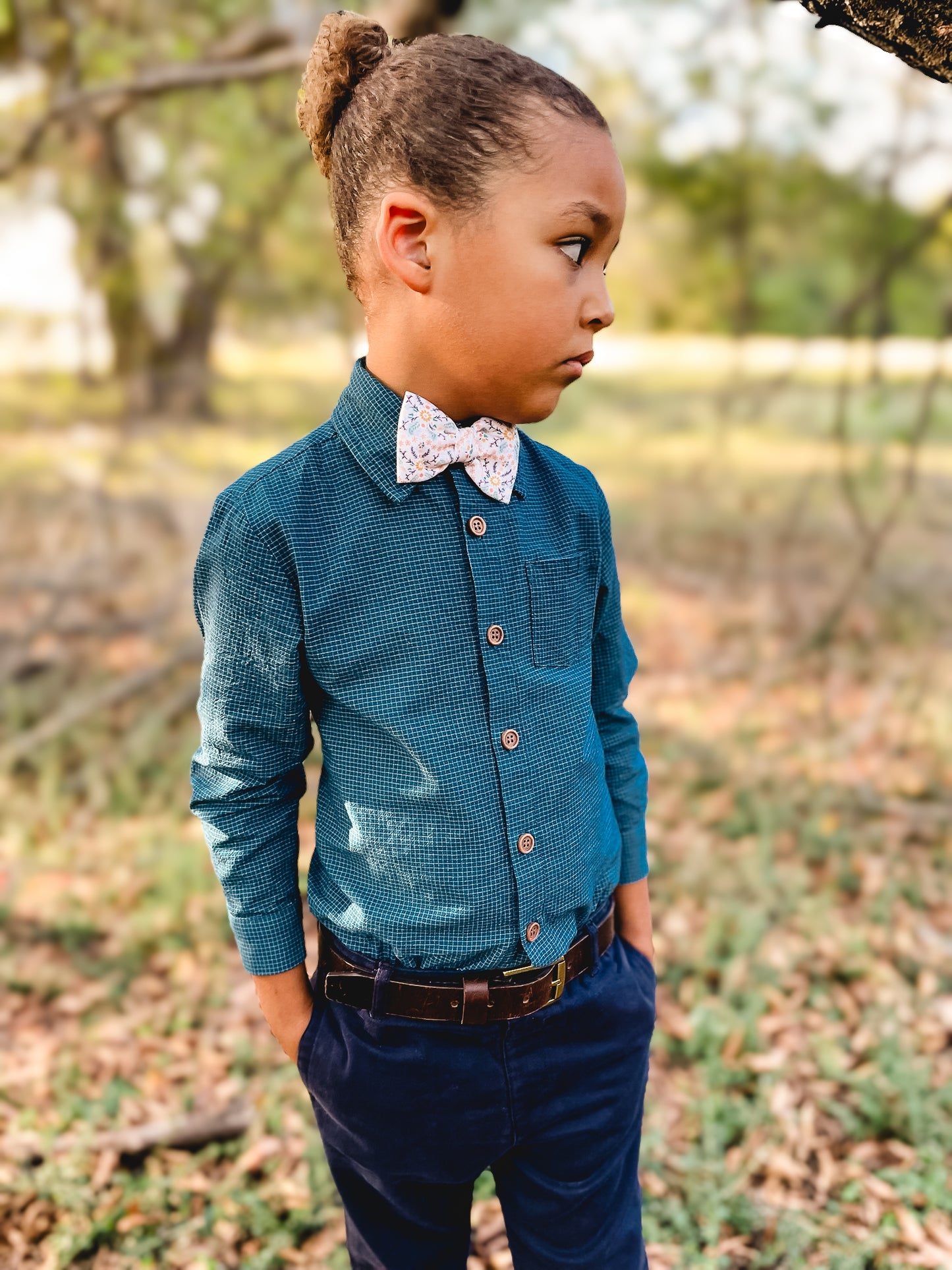 Indigo Lattice ~ Boy’s Brave Button-up