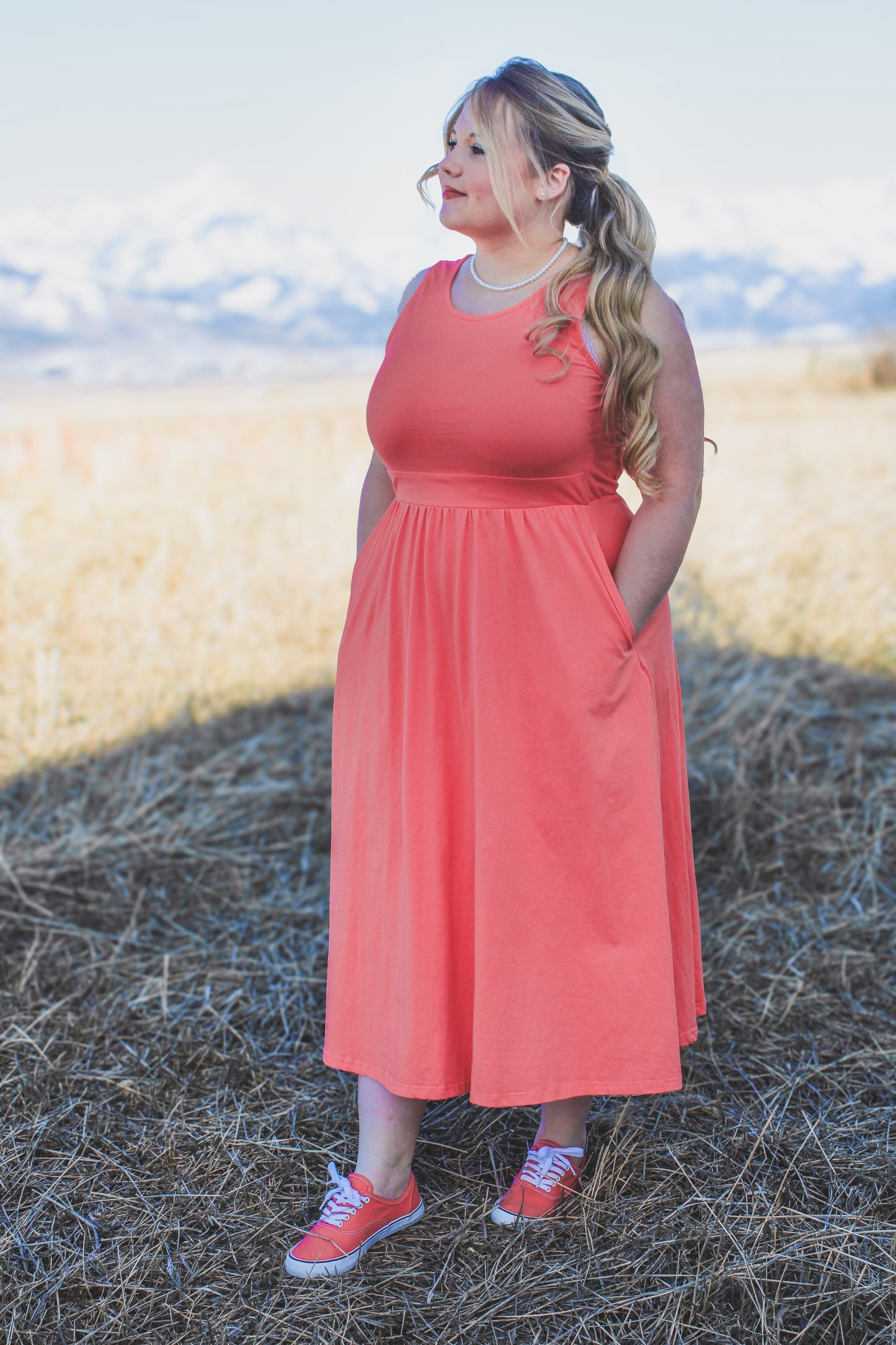Classic Coral ~ Homesteader Dress