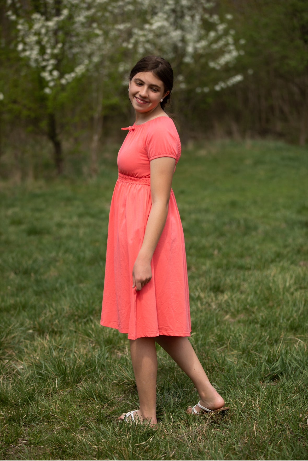Classic Coral ~ Mini Folklore Dress