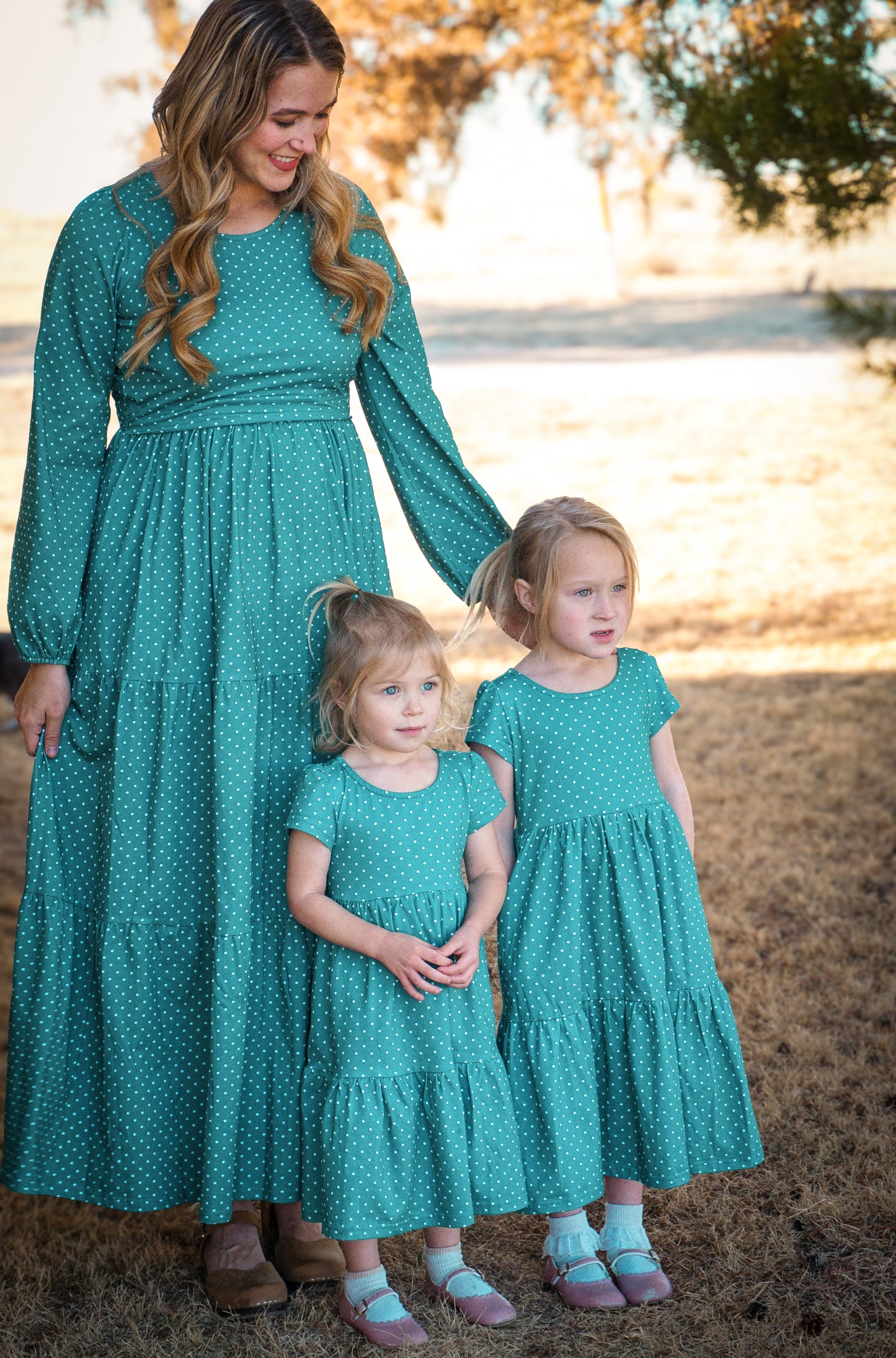 woman wearing modest nursing dress