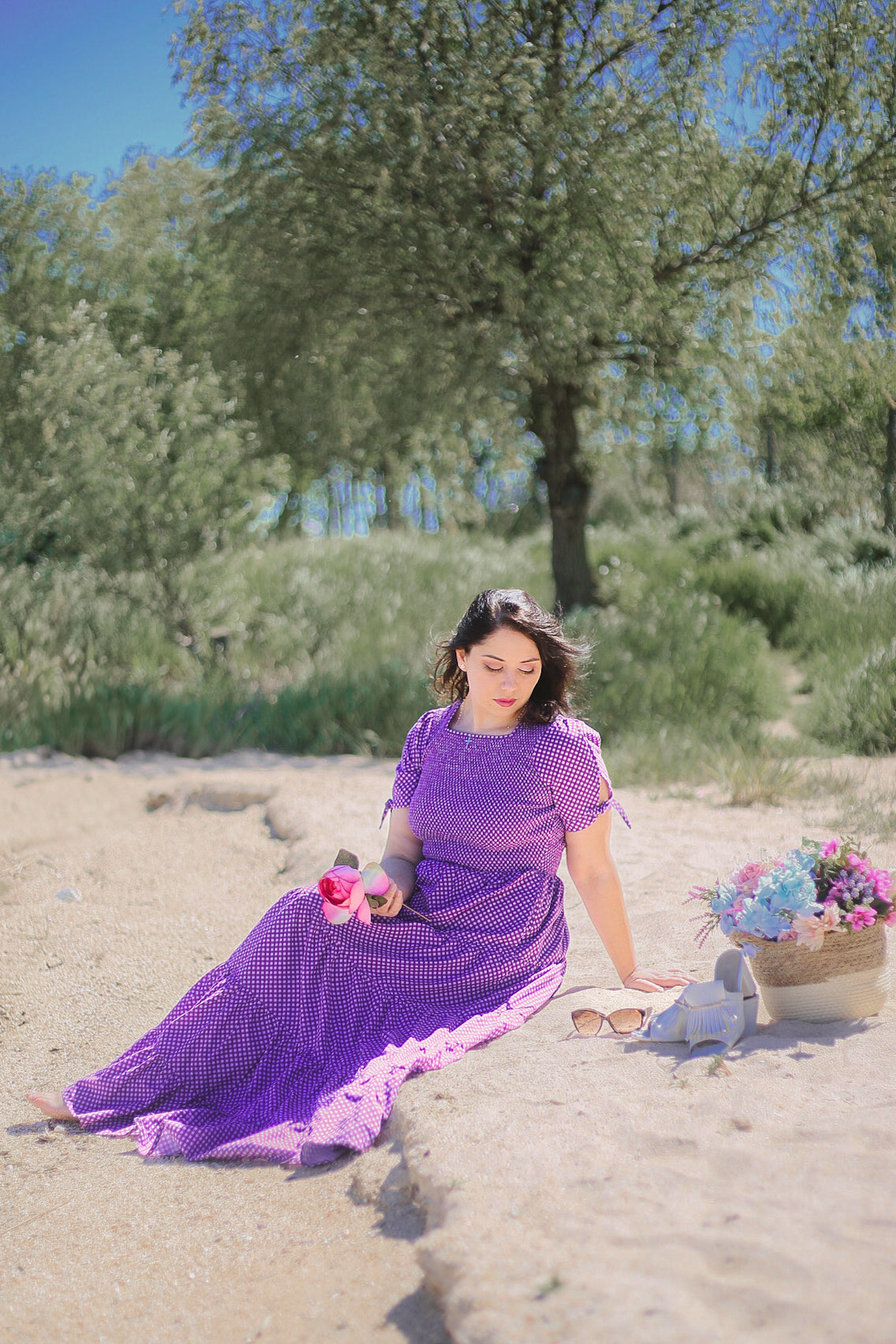 Morning Glory Gingham ~ Nightingale Dress