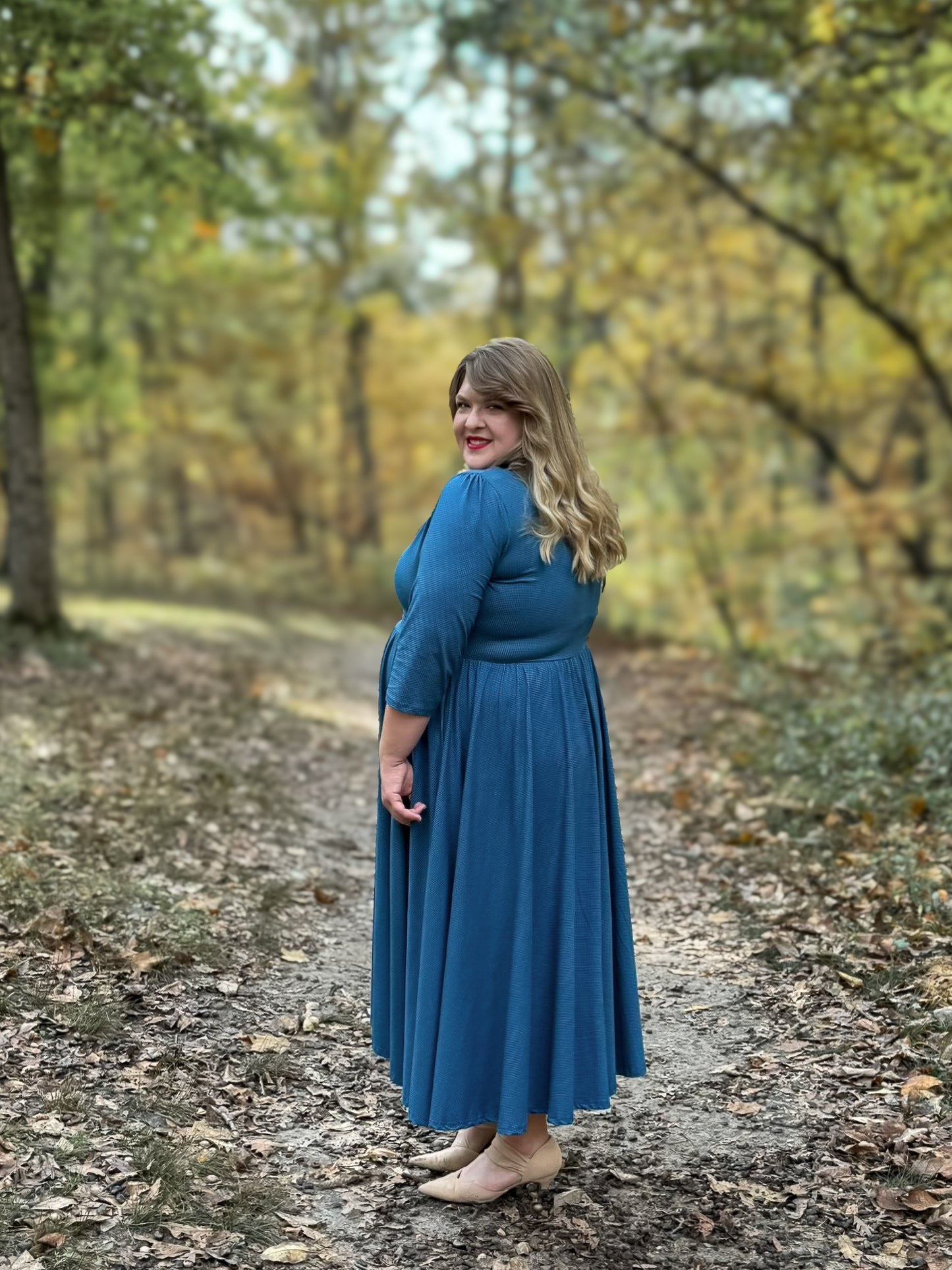 Indigo Lattice ~ Faye Dress