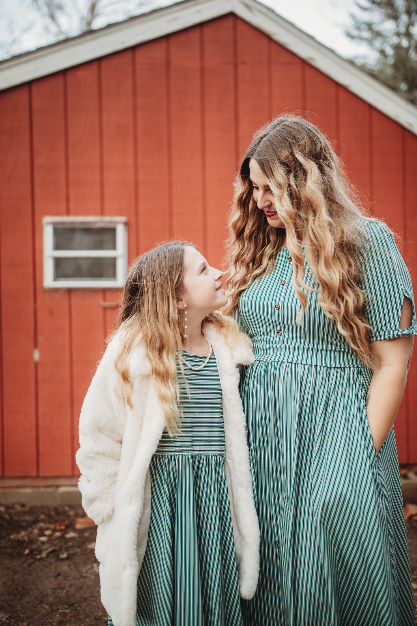 Yuletide Pinstripes ~ Fairy-twirl Dress