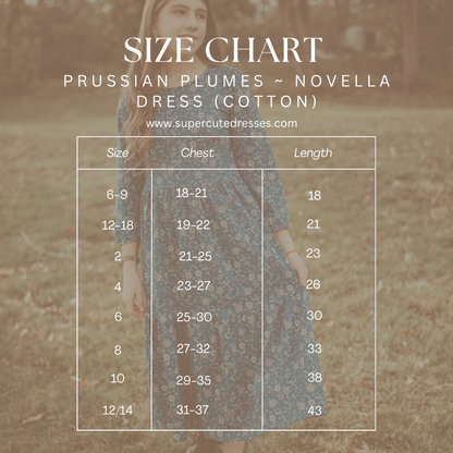 Prussian Plumes ~ Novella Dress