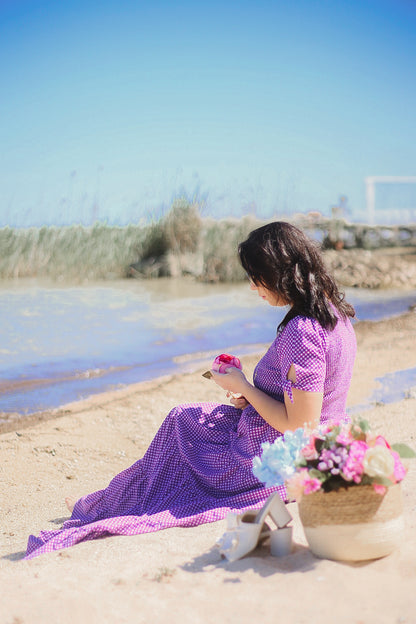 Morning Glory Gingham ~ Nightingale Dress