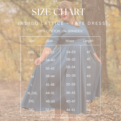 Indigo Lattice ~ Faye Dress