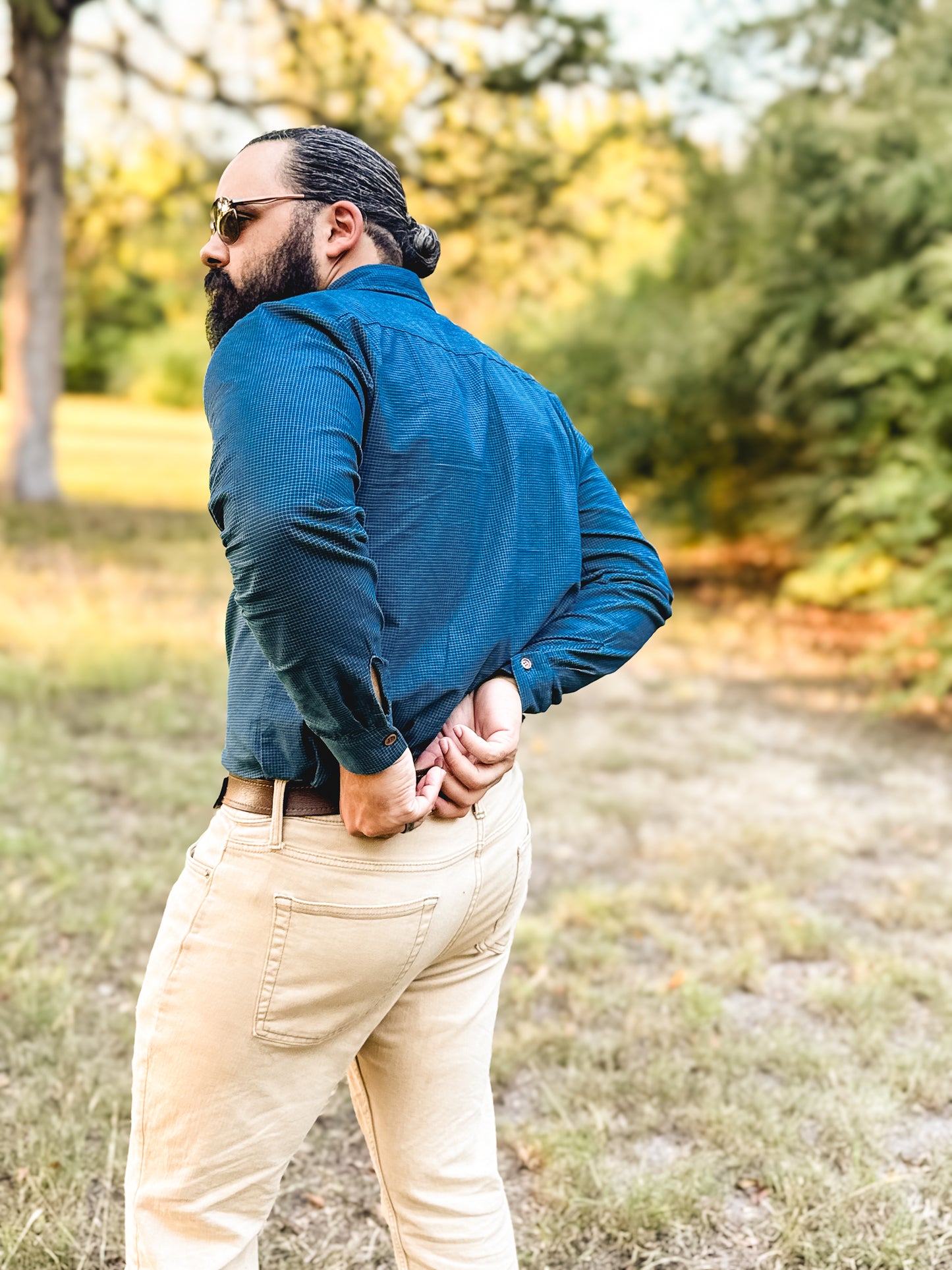 Indigo Lattice ~ Men’s Brave Button-up