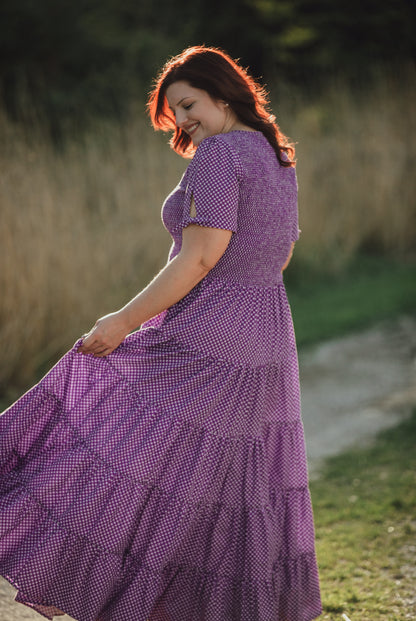 Morning Glory Gingham ~ Nightingale Dress