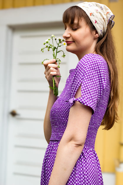Morning Glory Gingham ~ Nightingale Dress