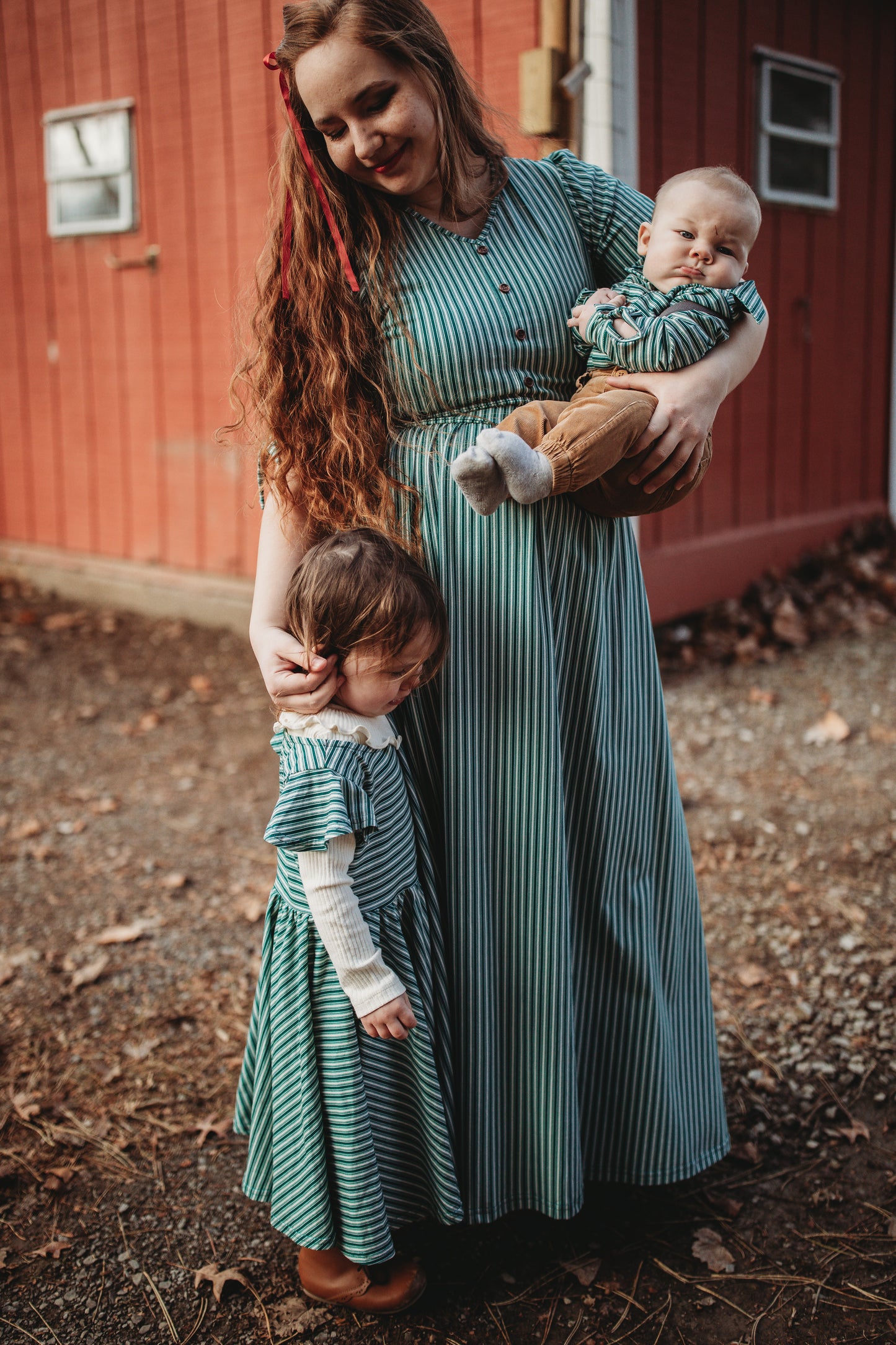 Yuletide Pinstripes ~ Rowena Maxi