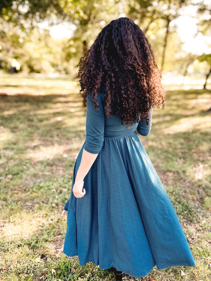 Indigo Lattice ~ Faye Dress