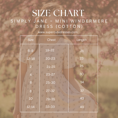 Simply Jane ~ Mini Windermere Dress