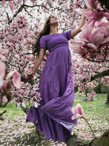 Morning Glory Gingham ~ Nightingale Dress
